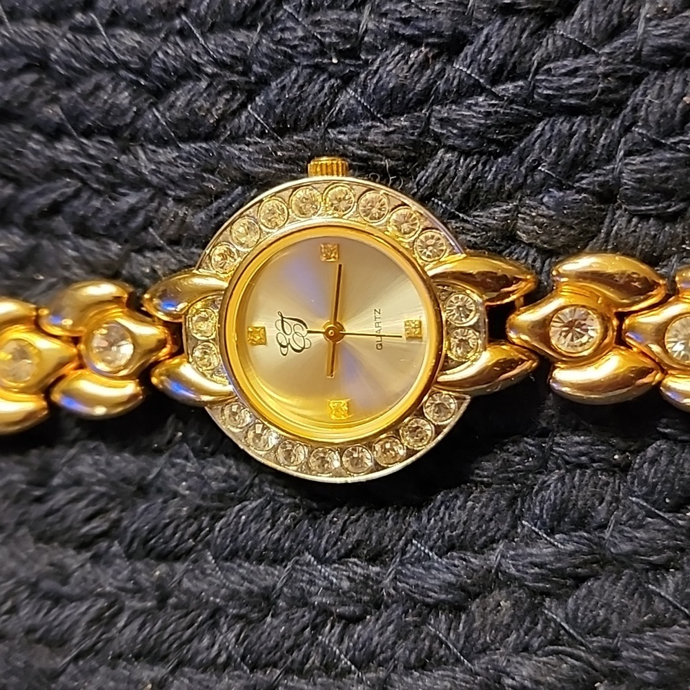 Vintage (Elizabeth Taylor) EJ gold crystal watch.  Works fine